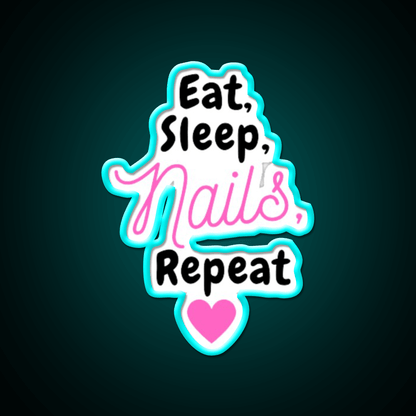 Nail Art Lover Designs Eat Drink Nail Nail Salon Led Neon Sign Rgb Color - Shineneon