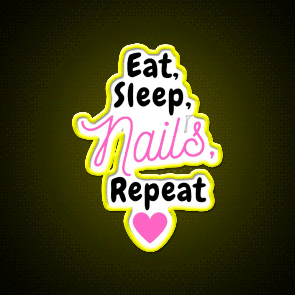 Nail Art Lover Designs Eat Drink Nail Nail Salon Led Neon Sign Rgb Color - Custom LED neon sign front view