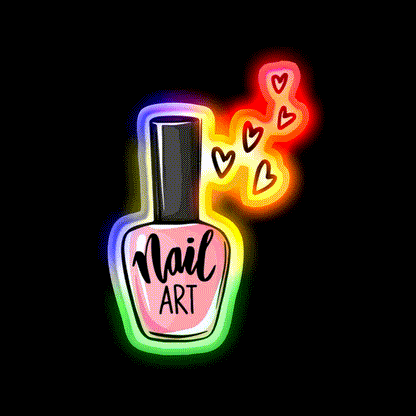 Nail Art Lover Nail Salon Led Neon Sign Rgb Color - LED neon sign close-up detail