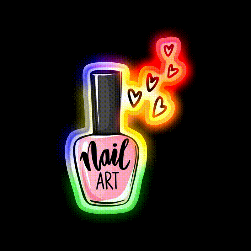 Nail Art Lover Nail Salon Led Neon Sign Rgb Color - LED neon sign close-up detail