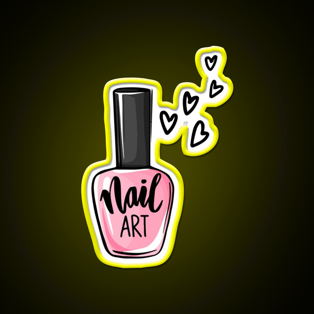 Nail Art Lover Nail Salon Led Neon Sign Rgb Color - Custom LED neon sign front view