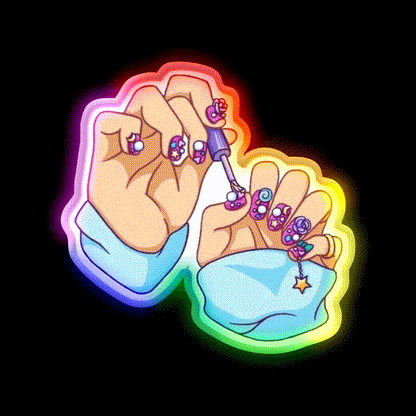 Nail Art Nail Salon Led Neon Sign For Nail Bar Rgb Color - LED neon sign close-up detail