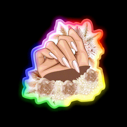 Nail Art Nail Salon Led Neon Sign For Nail Salon Rgb Color - LED neon sign close-up detail