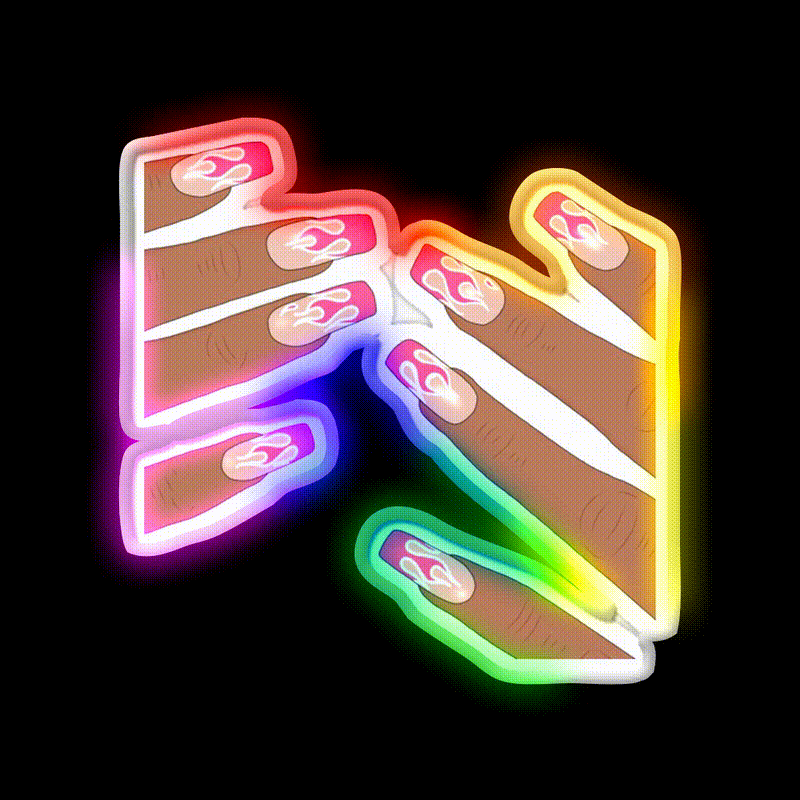 Nail Art Nail Salon Led Neon Sign For Nail Shop Rgb Color - LED neon sign close-up detail