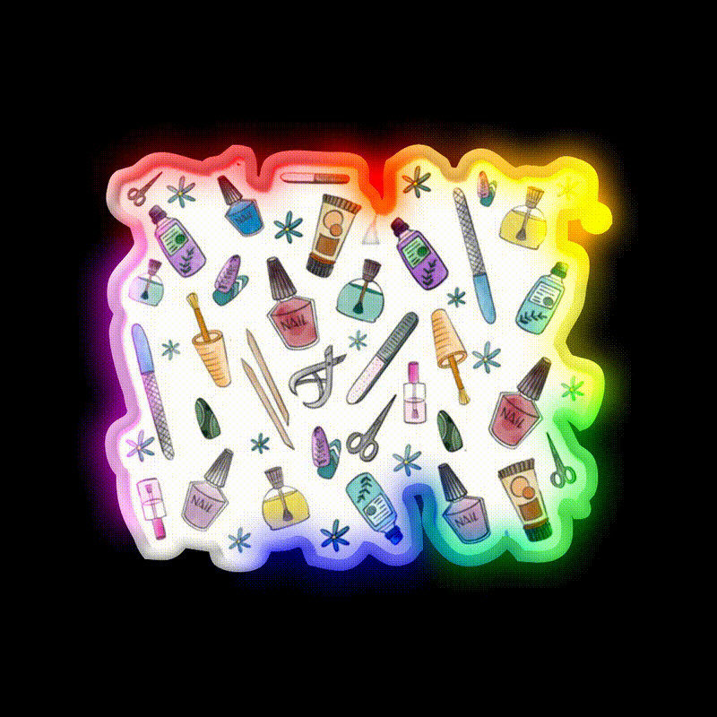 Nail Art Nail Salon Led Neon Sign Rgb Color - LED neon sign close-up detail