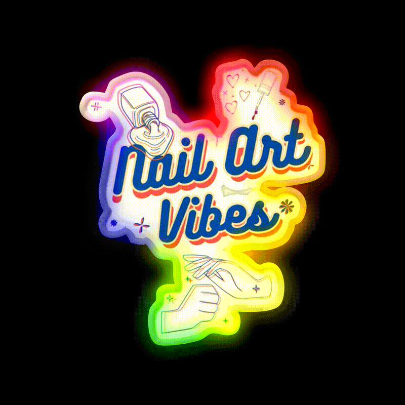 Nail Art Vibes Nail Salon Led Neon Sign Rgb Color