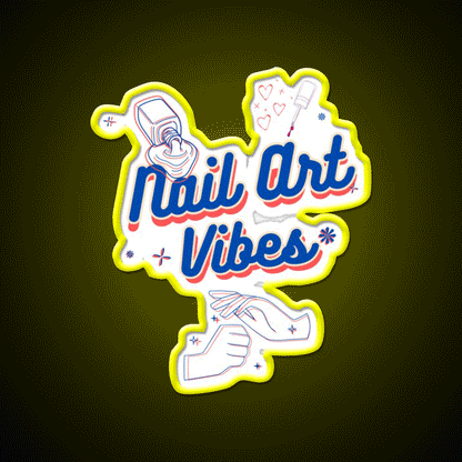 Nail Art Vibes Nail Salon Led Neon Sign Rgb Color - Custom LED neon sign front view