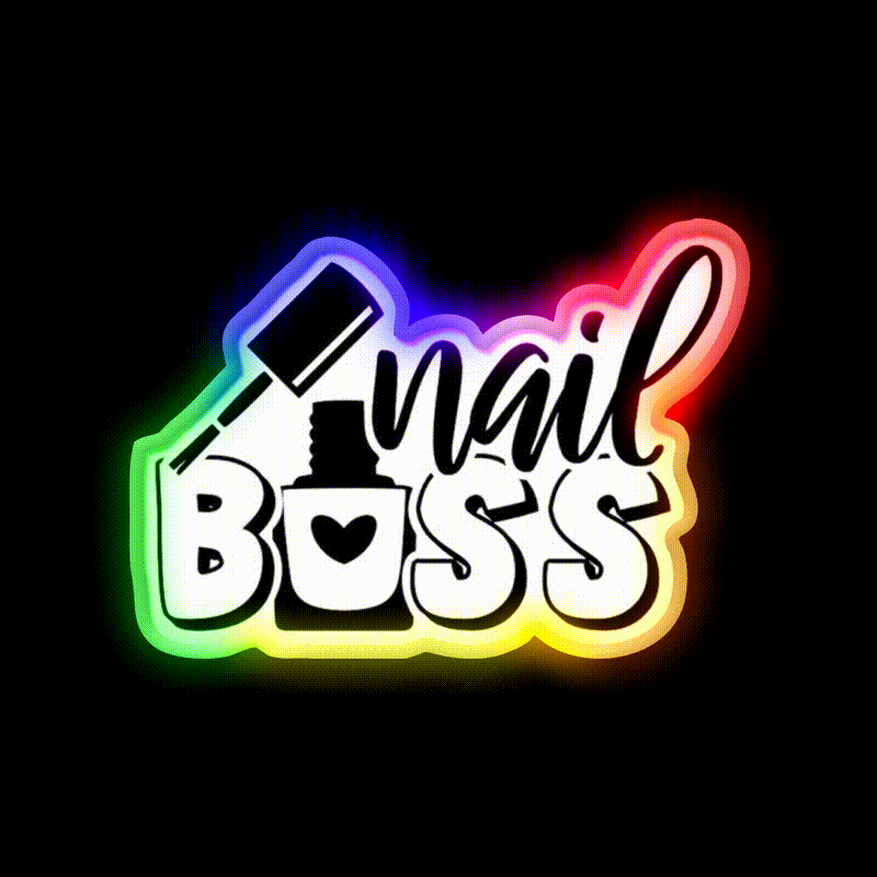 Nail Boss Manicure Ladys Nail Salon Led Neon Sign For Nail Shop Rgb Color - LED neon sign close-up detail