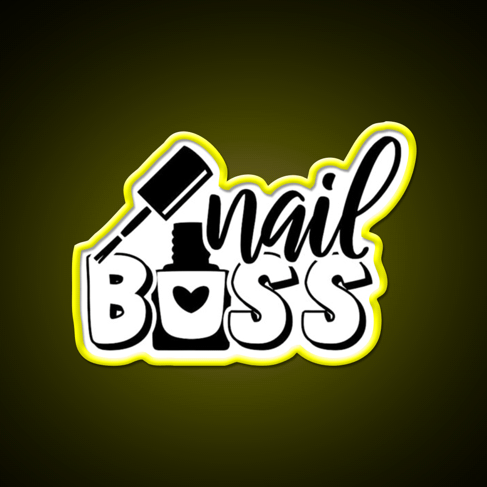Nail Boss Manicure Ladys Nail Salon Led Neon Sign For Nail Shop Rgb Color - Custom LED neon sign front view