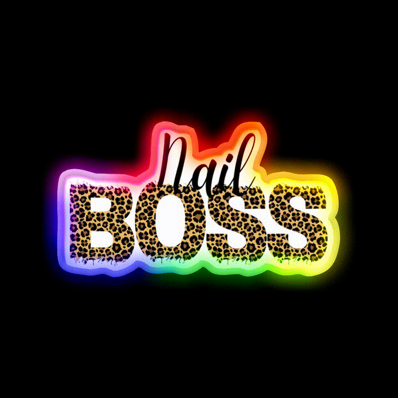 Nail Boss Manicure Ladys Nail Salon Led Neon Sign For Tech Room Rgb Color - LED neon sign close-up detail