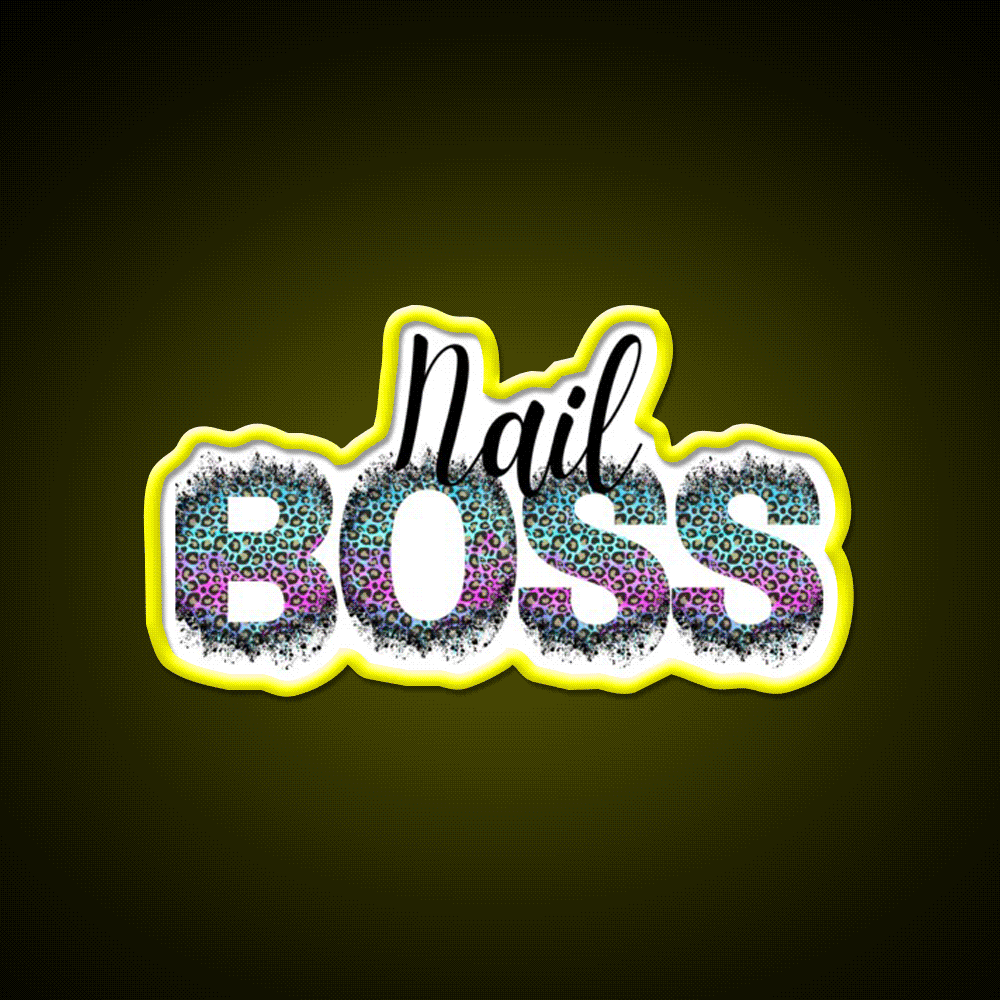 Nail Boss Manicure Ladys Nail Salon Led Neon Sign Quote Sign Rgb Color - Custom LED neon sign front view