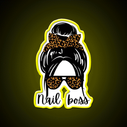 Nail Boss Manicure Ladys Nail Salon Led Neon Sign Rgb Color - Custom LED neon sign front view