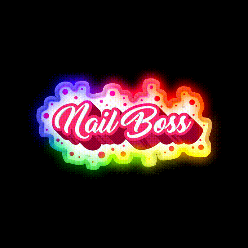 Nail Boss Nail Salon Led Neon Sign For Beauty Salon Rgb Color - LED neon sign close-up detail