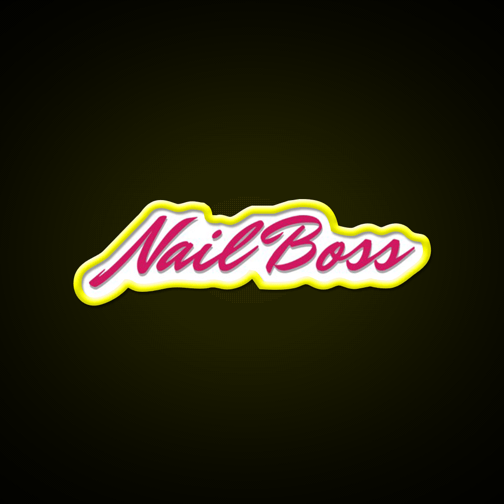 Nail Boss Nail Salon Led Neon Sign For Tech Room Rgb Color - Custom LED neon sign front view