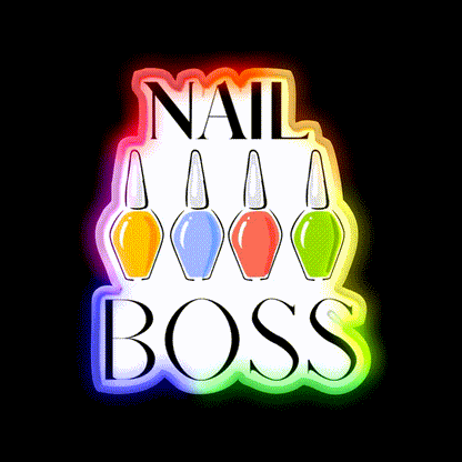 Nail Boss Nail Salon Led Neon Sign Rgb Color - LED neon sign close-up detail