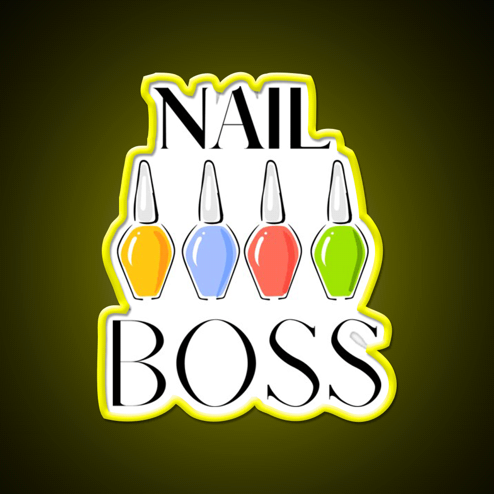 Nail Boss Nail Salon Led Neon Sign Rgb Color - Custom LED neon sign front view