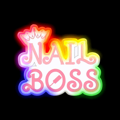 Nail Boss Nail Technician Nail Salon Led Neon Sign Rgb Color - LED neon sign close-up detail