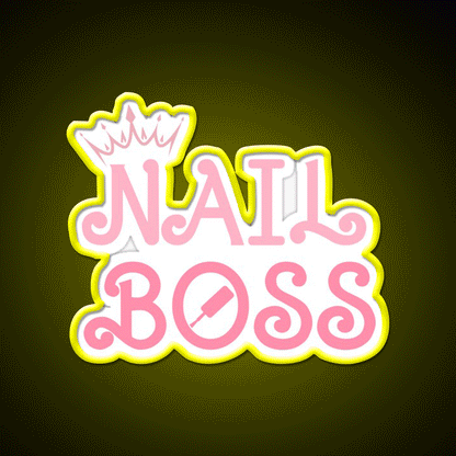 Nail Boss Nail Technician Nail Salon Led Neon Sign Rgb Color - Custom LED neon sign front view