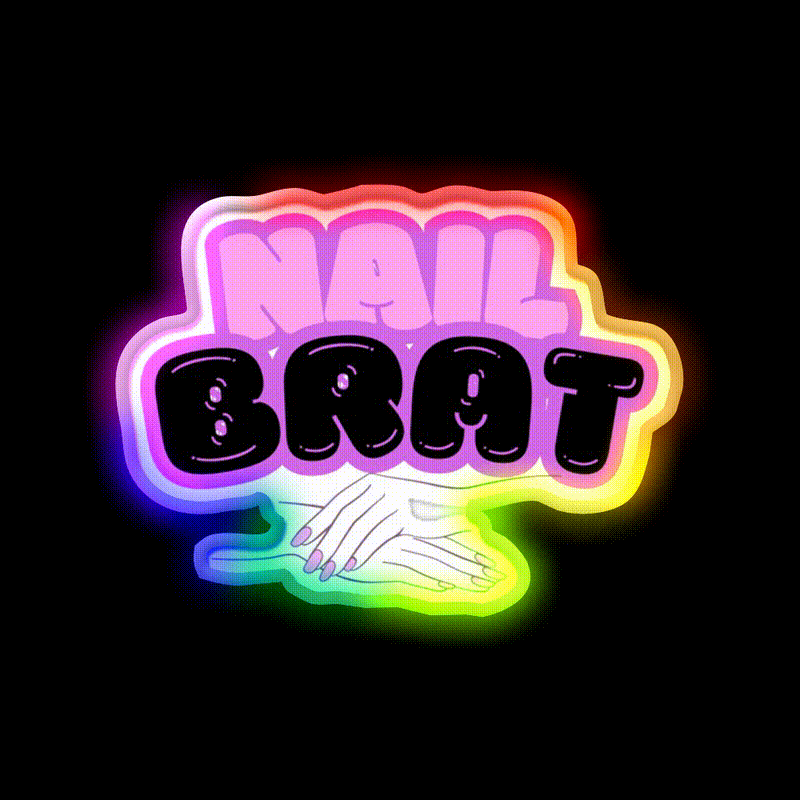 Nail Brat Nail Salon Led Neon Sign Rgb Color - LED neon sign close-up detail