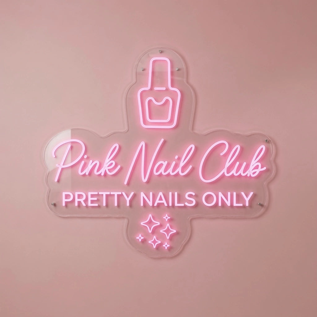 Nail Club Pretty Nails Only LED Neon Sign - 01 Original Product Image