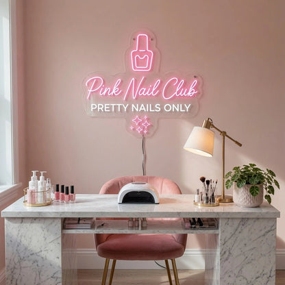 Nail Club Pretty Nails Only LED Neon Sign - Shineneon