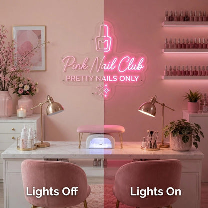 Nail Club Pretty Nails Only LED Neon Sign - Shineneon