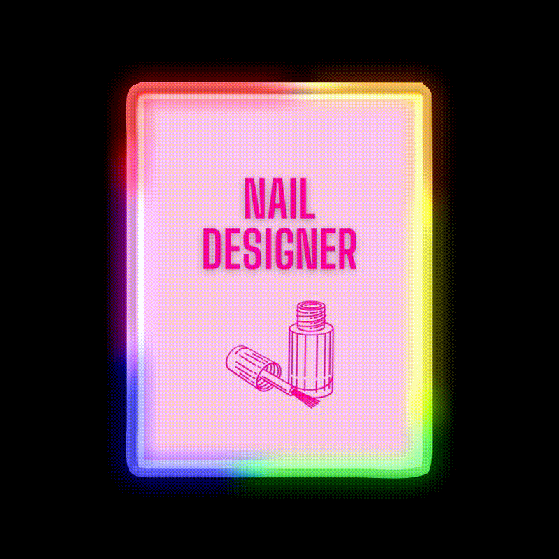 Nail Designer Nail Salon Led Neon Sign Rgb Color