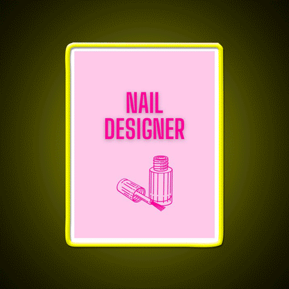 Nail Designer Nail Salon Led Neon Sign Rgb Color - Custom LED neon sign front view