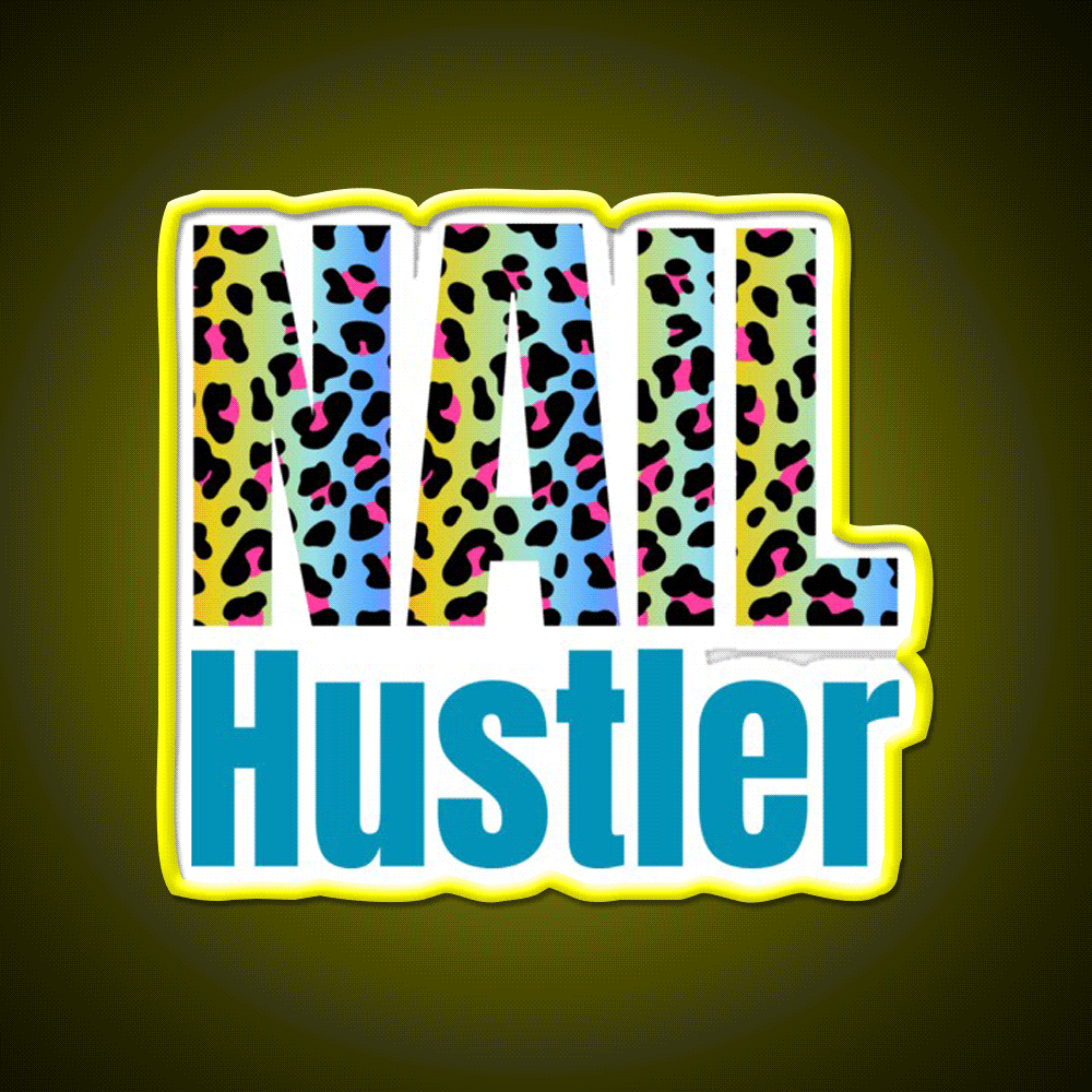 Nail Hustler Boss Polish Beauticians Salon Nail Salon Led Neon Sign Rgb Color - Custom LED neon sign front view