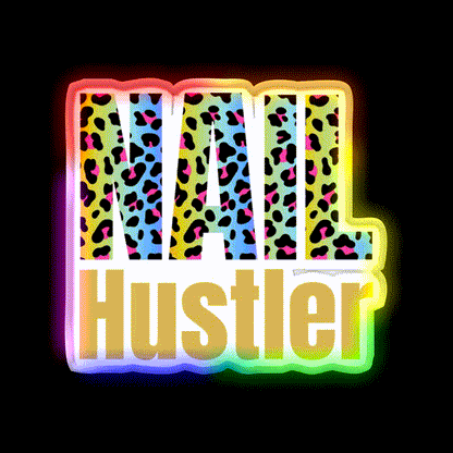 Nail Hustler Boss Polish Nail Salon Led Neon Sign For Nail Shop Rgb Color - LED neon sign close-up detail