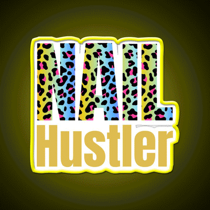 Nail Hustler Boss Polish Nail Salon Led Neon Sign For Nail Shop Rgb Color - Custom LED neon sign front view