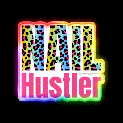 Nail Hustler Boss Polish Nail Salon Led Neon Sign For Tech Room Rgb Color - LED neon sign close-up detail