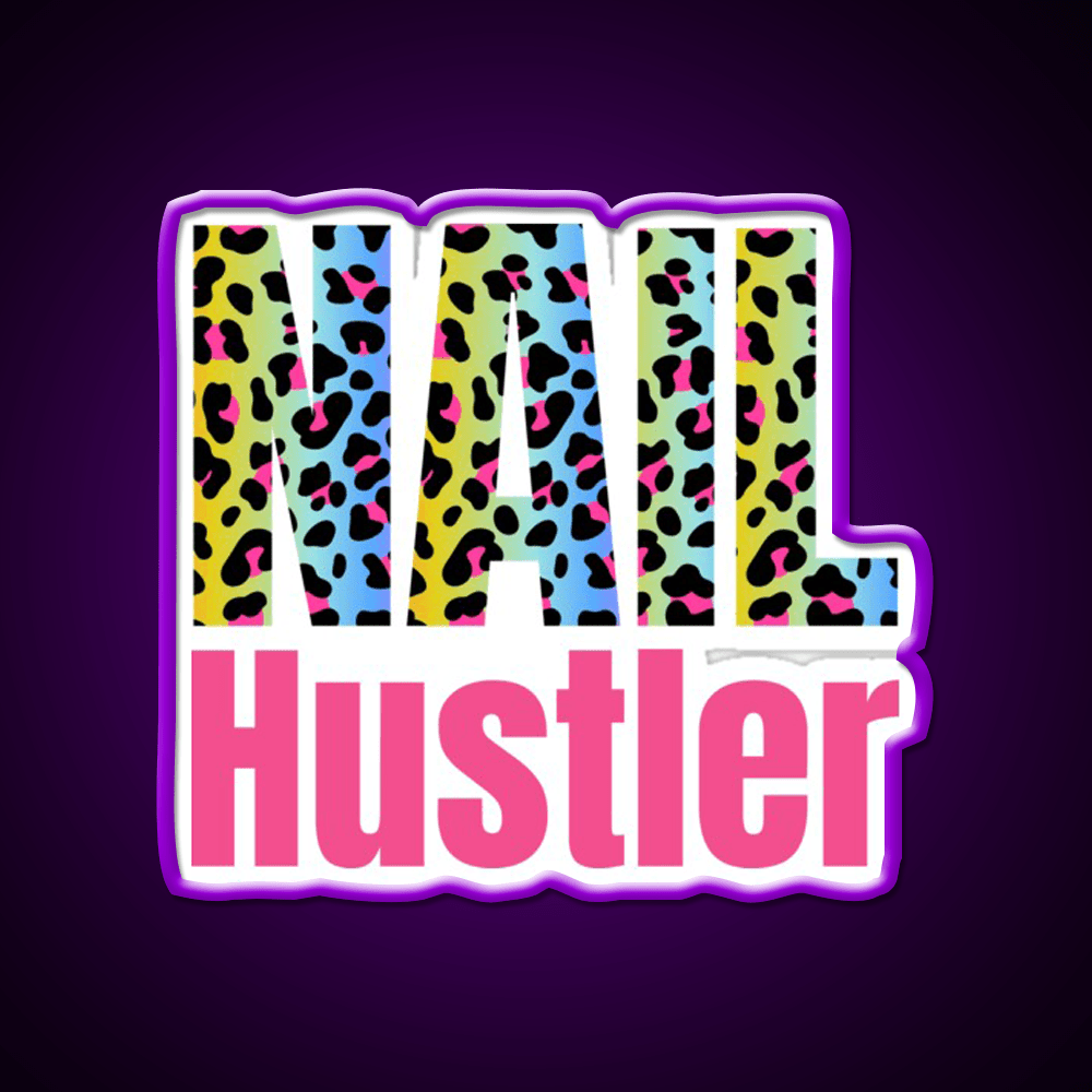 Nail Hustler Boss Polish Nail Salon Led Neon Sign For Tech Room Rgb Color - Shineneon