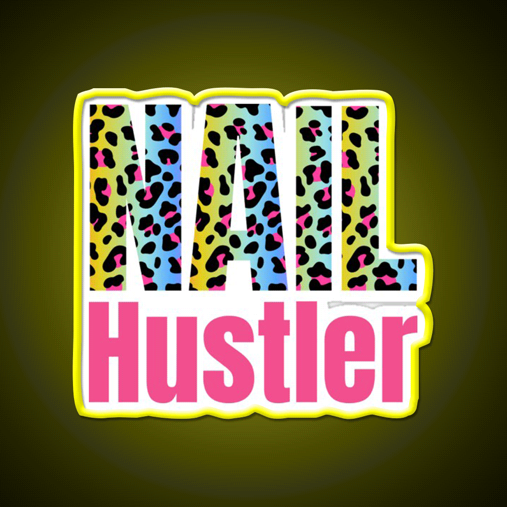 Nail Hustler Boss Polish Nail Salon Led Neon Sign For Tech Room Rgb Color - Custom LED neon sign front view