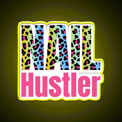 Nail Hustler Boss Polish Nail Salon Led Neon Sign For Tech Room Rgb Color - Custom LED neon sign front view