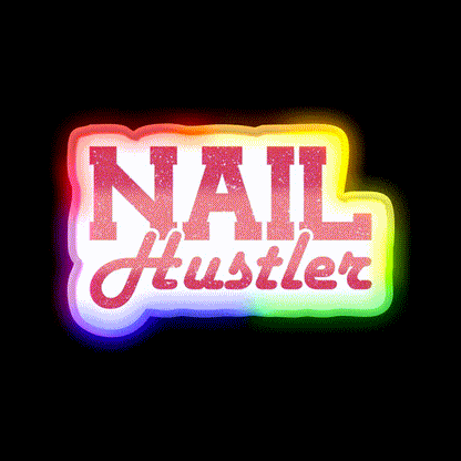 Nail Hustler Nail Tech Nail Salon Led Neon Sign Rgb Color - LED neon sign close-up detail
