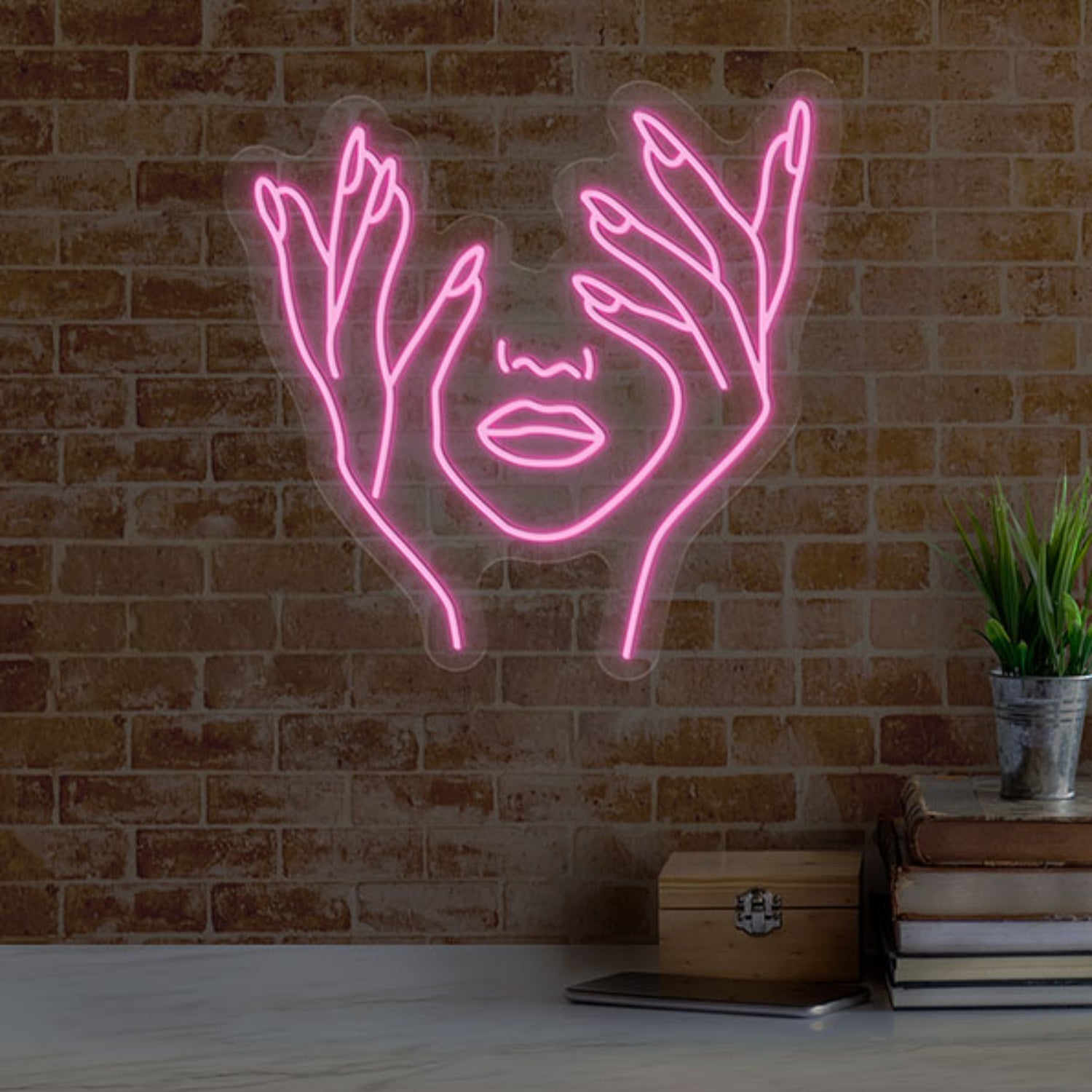 Nail Neon Sign Wall Art Decor Face And Hands | Shineneon