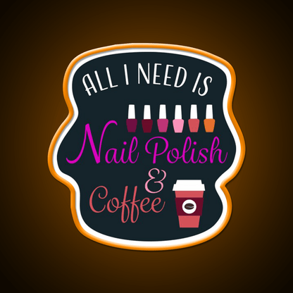 Nail Polish And Coffee Nail Salon Led Neon Sign Rgb Color - Shineneon