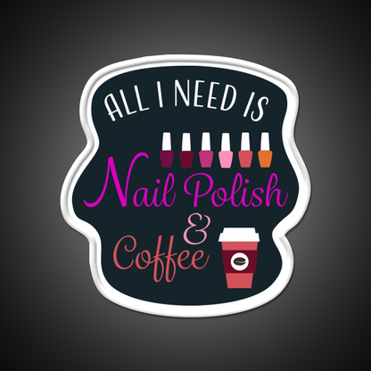 Nail Polish And Coffee Nail Salon Led Neon Sign Rgb Color