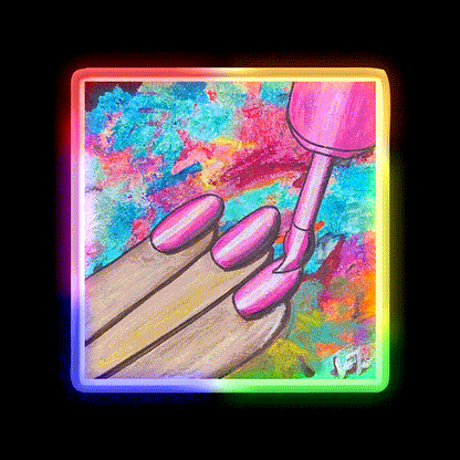 Nail Polish Art Nail Salon Led Neon Sign Rgb Color - LED neon sign close-up detail