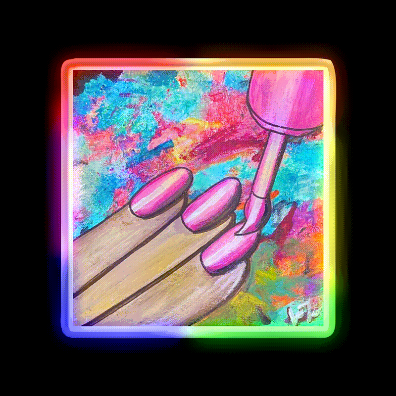 Nail Polish Art Nail Salon Led Neon Sign Rgb Color - LED neon sign close-up detail