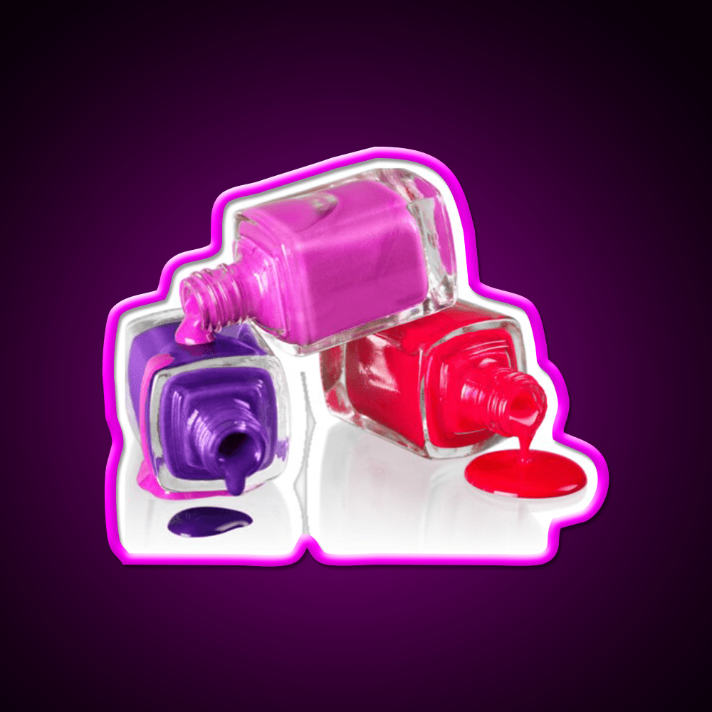 Nail Polish Bottles Decor For Salon Home Nail Salon Led Neon Sign Rgb Color - Shineneon