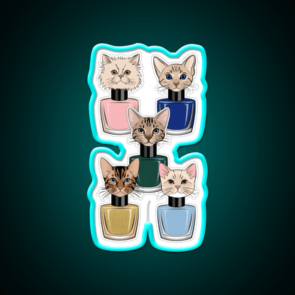 Nail Polish Cat Crew Nail Salon Led Neon Sign Rgb Color - Shineneon