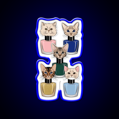 Nail Polish Cat Crew Nail Salon Led Neon Sign Rgb Color - Shineneon