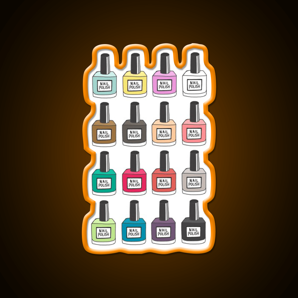 Nail Polish Collection Nail Salon Led Neon Sign Rgb Color - Shineneon