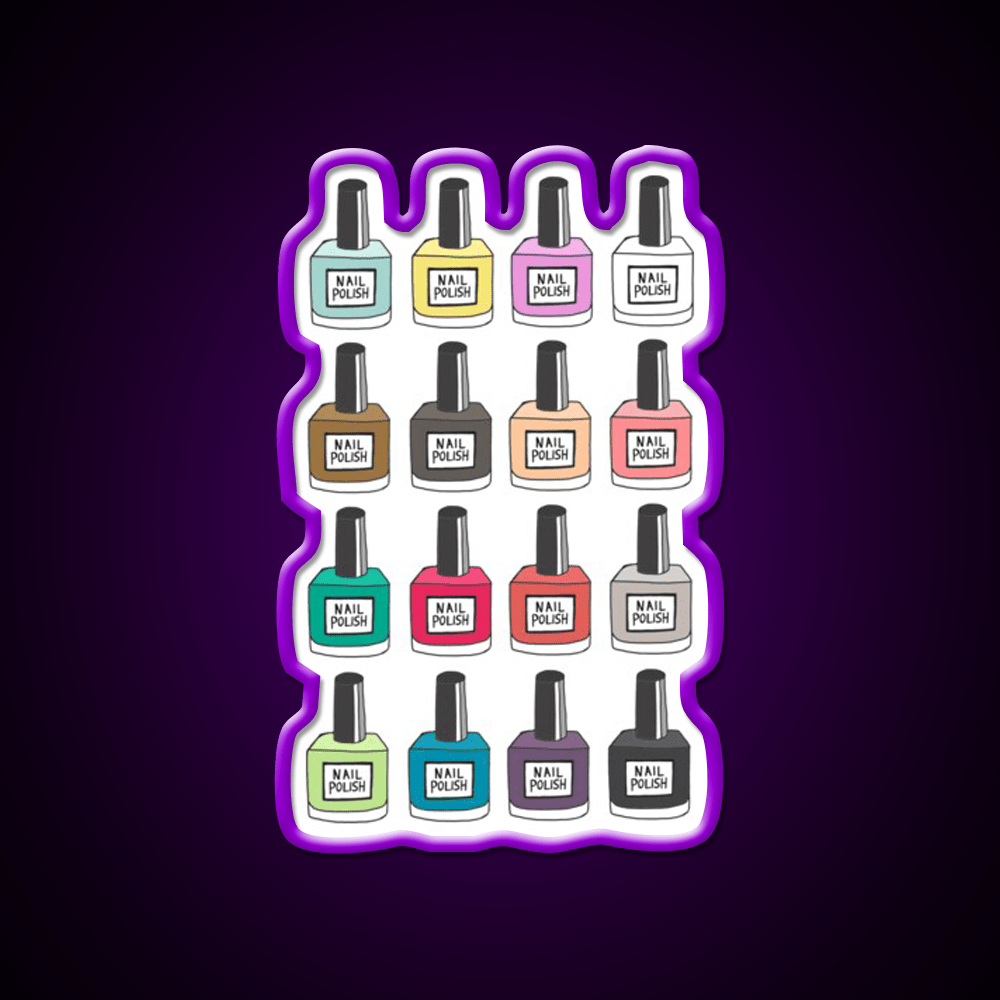 Nail Polish Collection Nail Salon Led Neon Sign Rgb Color - Shineneon