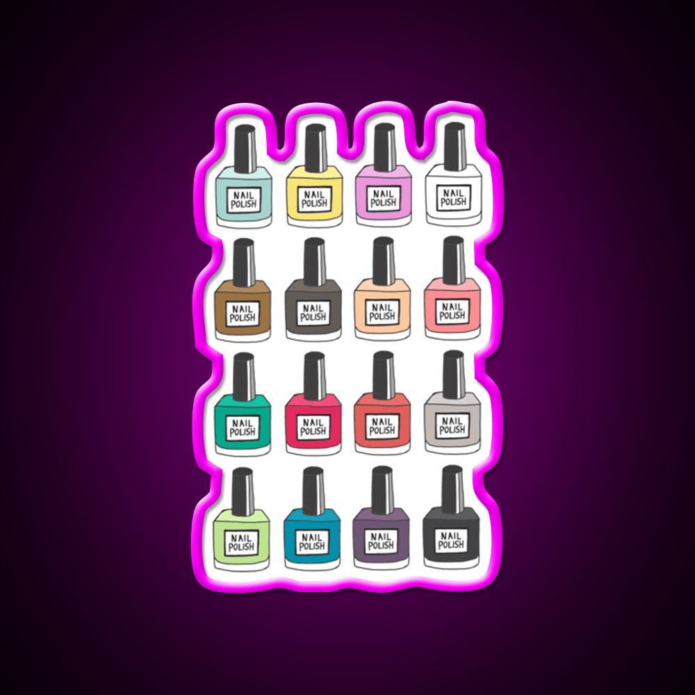 Nail Polish Collection Nail Salon Led Neon Sign Rgb Color - Shineneon