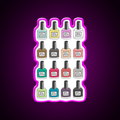 Nail Polish Collection Nail Salon Led Neon Sign Rgb Color - Shineneon