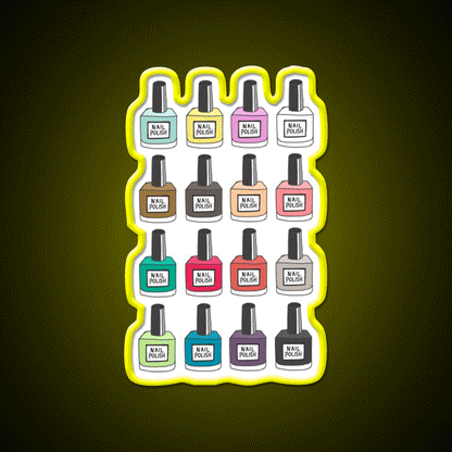 Nail Polish Collection Nail Salon Led Neon Sign Rgb Color - Custom LED neon sign front view