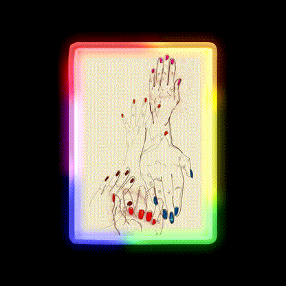 Nail Polish Nail Salon Led Neon Sign For Nail Room Rgb Color - LED neon sign close-up detail
